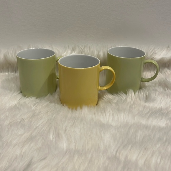 Thomas Sunny Day Coffee Mugs Cups Porcelain Dishwasher Set of 3 Green Yellow - Picture 1 of 7